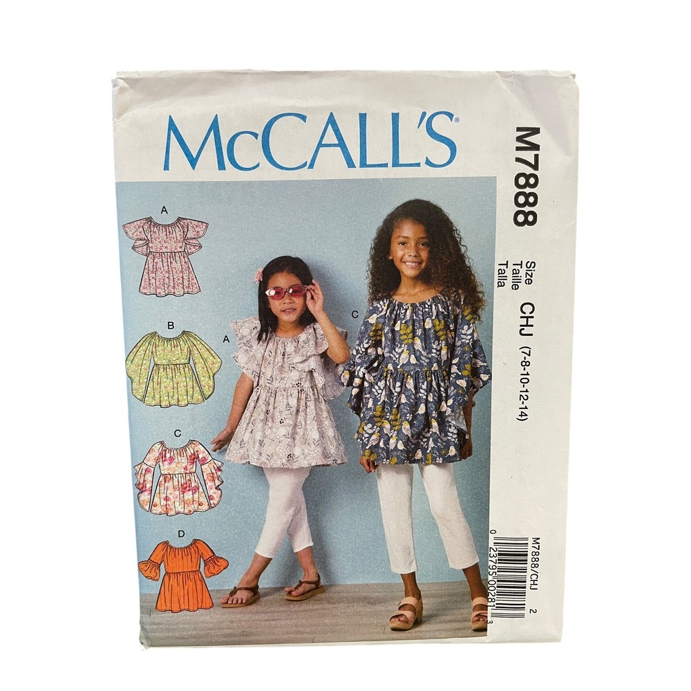 McCall's Sewing Pattern Girls 7-14 Tunic Dress M7888 Vintage Easy Uncut